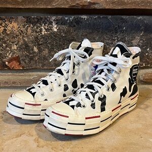 Converse x Brain Dead Canvas Cow Print High-Top Classic Sneakers